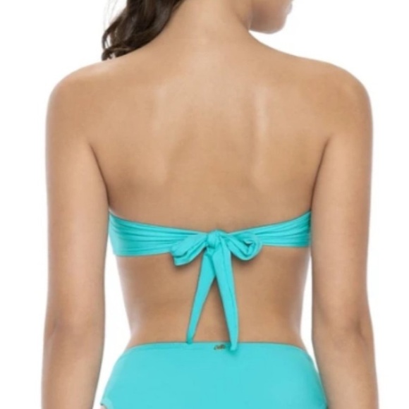 🆕 PilyQ Saltwater 🩵 aqua turquoise blue bandeau highwaist bikini set - Picture 9 of 11